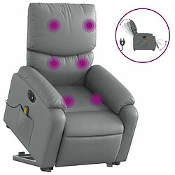 Maison Chic Fauteuil Relax pour salon, Fauteuil inclinable de massage électrique gris similicuir -GKD41352