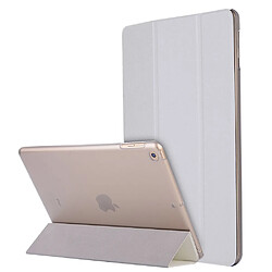 Etui en PU soie avec support tri-pliure blanc pour votre Apple iPad 10.2 (2019)