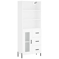 vidaXL Buffet haut Blanc 69,5x34x180 cm Bois d'ingénierie