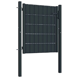 vidaXL Portail de clôture PVC et acier 100x81 cm Anthracite