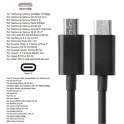 2 Pièces USB C Type C Vers Micro USB Câble Adaptateur De Transfert De Données De Charge 0.25m pas cher