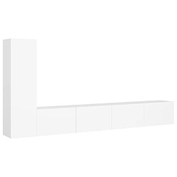 vidaXL Ensemble de meubles TV 3 pcs Blanc Bois d'ingénierie