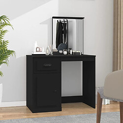 vidaXL Coiffeuse avec miroir noir 90x50x132,5 cm bois d'ingénierie