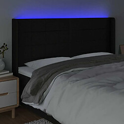 Acheter Maison Chic Tête de lit scandinave à LED,meuble de chambre Noir 203x16x118/128 cm Tissu -MN39034