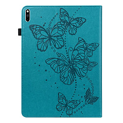 Etui en PU motif papillons avec support bleu pour votre Huawei MatePad Pro 10.8 (2021)