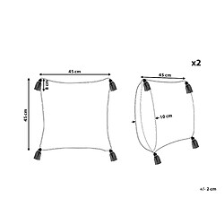Avis Beliani Lot de 2 coussins EUPHORBIA Bouclé 45 x 45 cm À rayure Beige