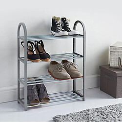 Avis Etagere chaussures Rangement chaussures 4 étages 8 paires - 40x19x56cm - Blanc / Gris / Noir+Urban Living