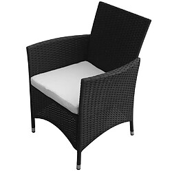 Acheter Maison Chic Mobilier à dîner jardin 5 pcs avec coussins - Ensemble table et chaises d'extérieur - Salon/Mobilier de jardin classique Résine tressée Noir -MN30497