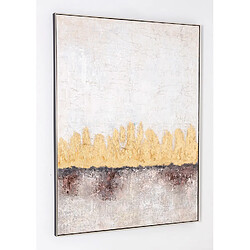 Pegane Tableau peinture à l'huile sur toile, peinte abstraite avec cadre en bois noir - Longueur 120 x Profondeur 3.5 x Hauteur 160 cm