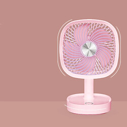 (Rose) Ventilateur De Bureau Petit Chargement Usb Puissant Ventilateur Portable à Cinq Pales De Refroidissement Par Brise