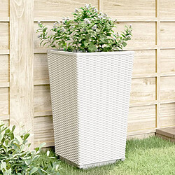 vidaXL Jardinières 2 pcs blanc 32,5x32,5x57 cm polypropylène