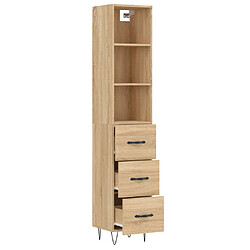 Avis vidaXL Buffet haut Chêne sonoma 34,5x34x180 cm Bois d'ingénierie