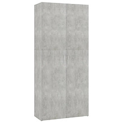 Maison Chic Armoire à Chaussures Gris béton,Meuble de Rangement à Chaussures 80 x 35,5 x 180 cm Aggloméré -MN44001