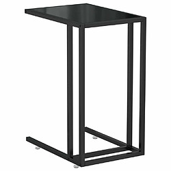 Maison Chic Table d'appoint | Table Basse pour ordinateur Noir 50x35x65 cm Verre trempé -GKD98880