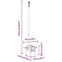 vidaXL Poêle à bois de tente et cheminée et pieds pliables noir acier pas cher