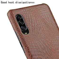 Wewoo Coque Rigide Pour Galaxy A90 5G antichoc Crocodile Texture PC + Etui en PU Marron pas cher