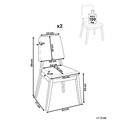 Avis Beliani Bois d'hévéa Chaise de salle à manger Set de 2 Beige clair MERRILL