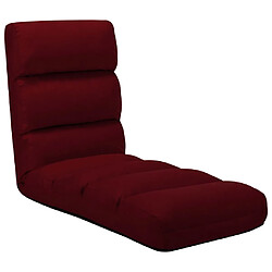 vidaXL Chaise pliable de sol Rouge bordeaux Similicuir