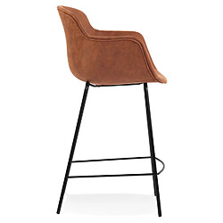 Avis Alterego Tabouret snack mi-hauteur 'CALVIN MINI' en microfibre brune