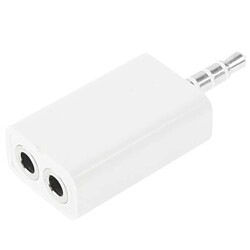 Wewoo Splitter blanc pour iPhone 5 / 4 & 4S / iPad 4 / Nouvel / Samsung / HTC / Nokia / Autre périphérique audio avec Jack 3,5 mm Adaptateur de répartiteur de casque Jack stéréo 3,5 mm,