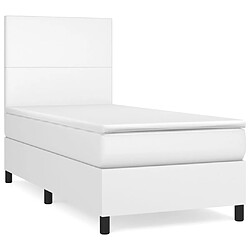 vidaXL Sommier à lattes de lit avec matelas Blanc 80x200 cm Similicuir