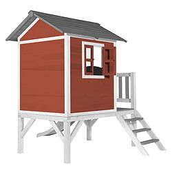 Acheter AXI Maison Enfant Beach Lodge XL en Rouge avec Toboggan en BLANC | Maison de Jeux en bois FFC pour les enfants | Maisonnette / Cabane de jeu pour le jardin