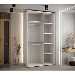 Acheter Abiks Meble Armoire à portes coulissantes Davos 2 H235.2 x L130 x P45 2 portes coulissante (Blanc/Blanc/Argent)