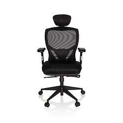 Siège de bureau / Fauteuil de direction VENUS BASE, assise tissu / dossier maille noir hjh OFFICE