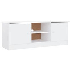 Maison Chic Meuble TV scandinave - Banc TV pour salon ALTA blanc 112x35x41 cm bois massif de pin -MN34465