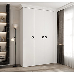 Abiks Meble Armoire à portes battantes Como 1 245,5/150/40 3 portes (blanc/noir)