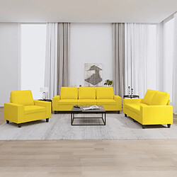 Maison Chic Ensemble de canapés 3 pcs, Canapé droit Sofa pour Salon jaune clair tissu -GKD917130