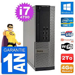 PC Dell OptiPlex 7020 SFF Intel i7-4790 RAM 4Go Disque Dur 2To Windows 10 Wifi - Occasion