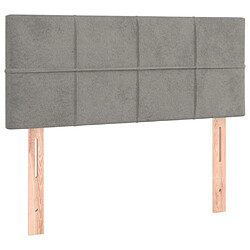 Acheter Maison Chic Tête de lit scandinave à LED,meuble de chambre Gris clair 100x5x78/88 cm Velours -MN83509