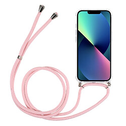 Coque en TPU + acrylique anti-chute, avec longe réglable rose pour votre Apple iPhone 13 mini 5.4 pouces