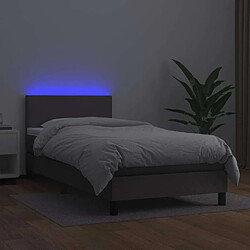 Acheter Maison Chic Lit adulte- Lit + matelas,Sommier à lattes de lit avec matelas et LED Gris 90x200 cm -GKD92900