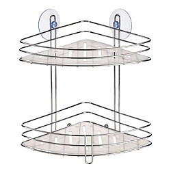 Lot de 2 ÉTAGÈRES D'ANGLE POUR DOUCHE ETAGERE MURALE SALLE DE BAIN 2 PANIERS DE DOUCHE ETAGERE DE SUPPORT DE RANGEMENT DE SALLE DE BAINS DE SUPPORT DE DOUCHE SUSPENDU EN CHROME DE 2 NIVEAUX 20X27X27CM+Berilo