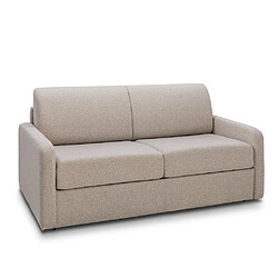 Inside 75 Canapé convertible express MAC MAHON sommier lattes 120cm matelas 16cm tissu tweed beige