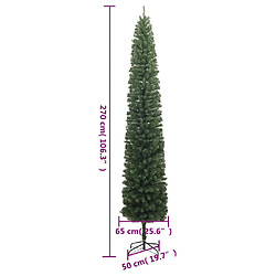 vidaXL Sapin de Noël mince avec support 210 cm PVC pas cher