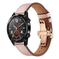 Bracelet en cuir véritable haute qualité or rose rose pour votre Huawei Watch GT/Watch 2/Watch Magic