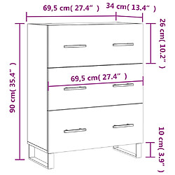 vidaXL Buffet noir 69,5x34x90 cm bois d'ingénierie pas cher