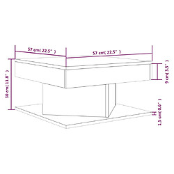 Acheter vidaXL Table basse Chêne marron 57x57x30 cm Bois d'ingénierie