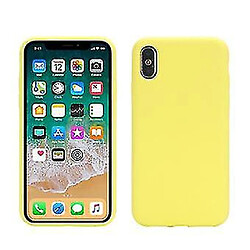 Universal Étui en silicone roulé à bord doux jaune pour votre Apple iPhone X