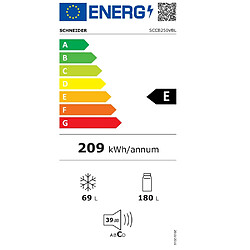 Réfrigérateur combiné 55cm 249l statique - sccb250vbl - SCHNEIDER
