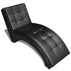 Acheter vidaXL Chaise longue avec oreiller Noir Similicuir