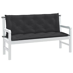 vidaXL Coussins de banc de jardin lot de 2 anthracite mélangé tissu