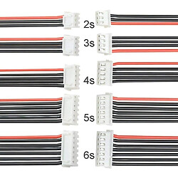 Avis 10 Pièces 22 AWG 2S 3S 4S 5S 6S Câble Chargeur Balance JST XH Connecteur Adaptateur de prise (2 x Pièces)