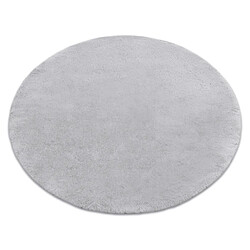 RUGSX Tapis TEDDY cercle Shaggy gris très épais, en peluche, antidérapant, lavable cercle 100 cm