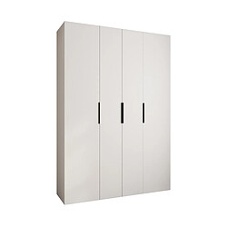 Abiks Meble Armoire à portes battantes Como 4 245,5/170/40 4 portes (blanc/noir)