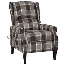 Maison Chic Fauteuil de massage inclinable,Fauteuil luxe de relaxation Marron Tissu -MN82822