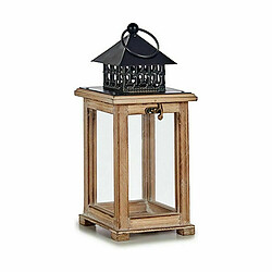 Gift Decor Lanterne Marron Noir Bois Métal 13 x 29 x 13 cm (6 Unités)